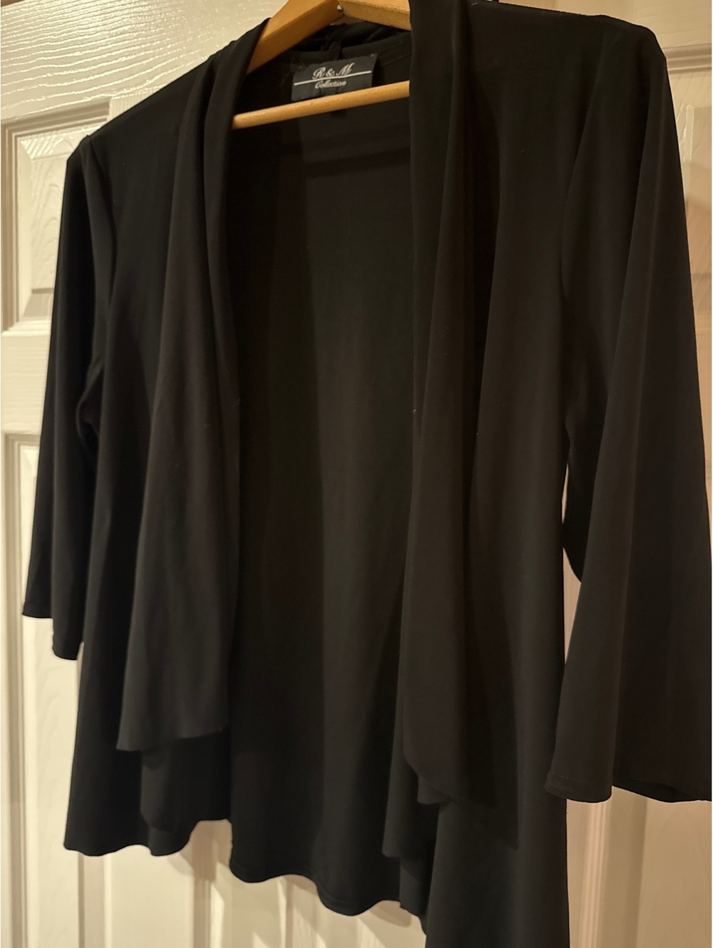 R & M Collection Women's Black Open Front Cardigan Jacket XL